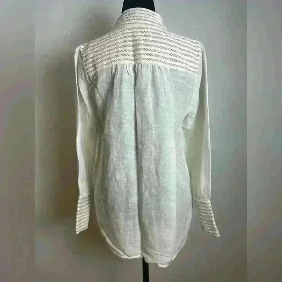 Soft Surroundings Lillith Tunic White Cream Button Front Lace Size Small P - Picture 13 of 15